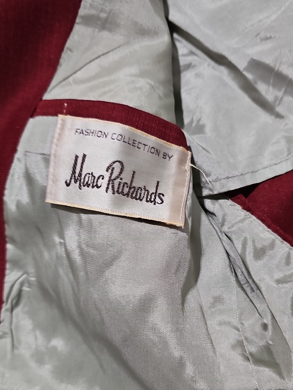 Vintage Mark Richards Blazer Suit Jacket Burgundy Sports Coat - Picture 6 of 9